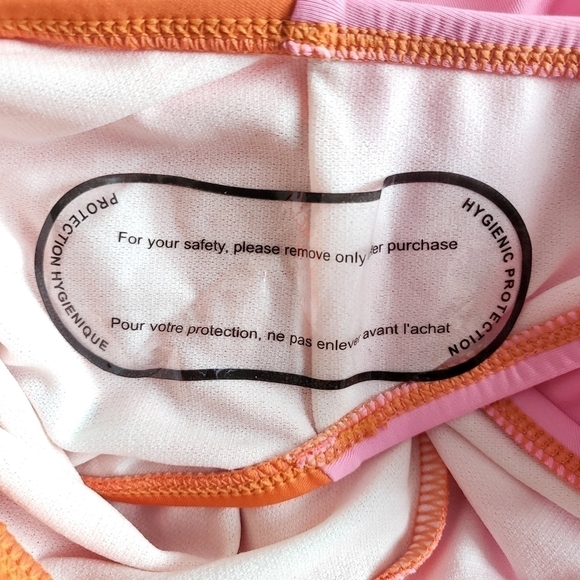 New Kate Spade NY Plunging V-Neck Colorblock Barbie Pink/Orange Swimsuit Small - Picture 16 of 17